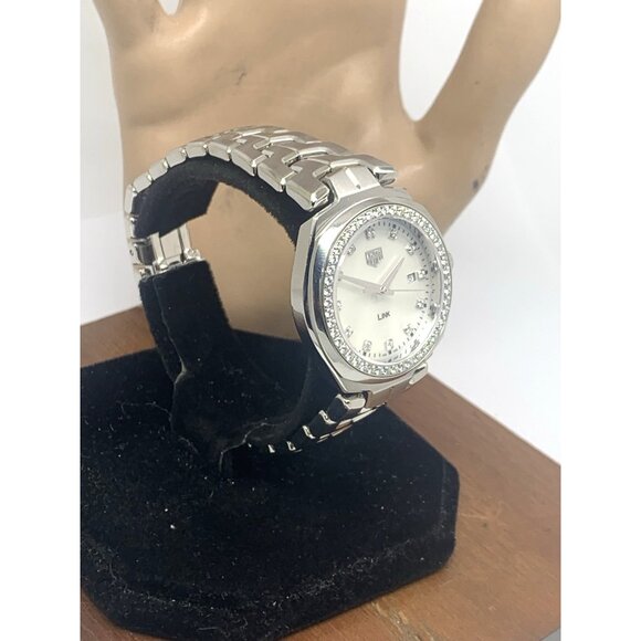 Tag Heuer Women's Watch WBC1316-0 Link Swiss Quartz Diamond Mother of Pearl Dial - Picture 13 of 13